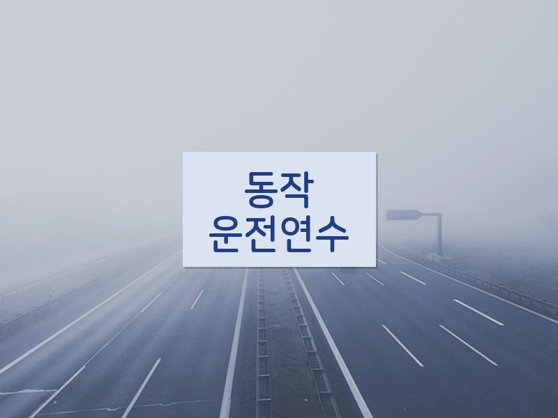 동작운전연수 후기