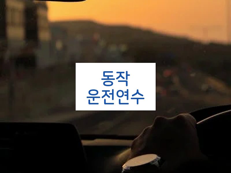 동작운전연수 후기