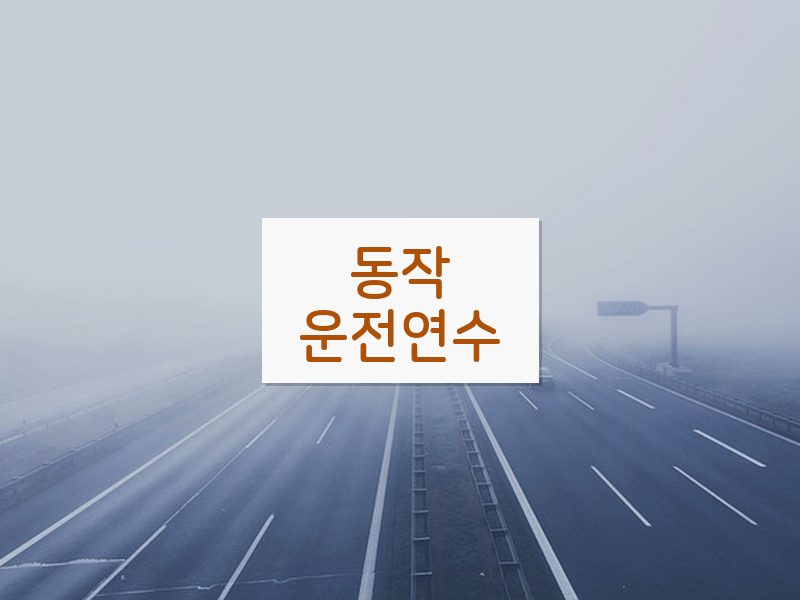 동작운전연수 후기