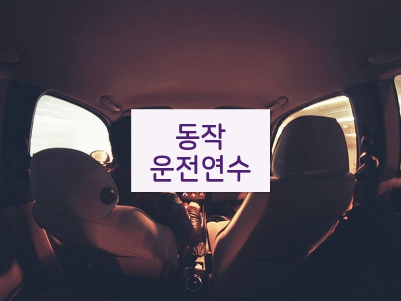 동작운전연수 후기