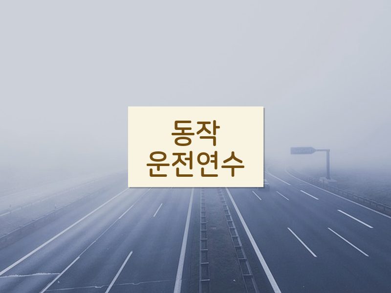 동작운전연수 후기