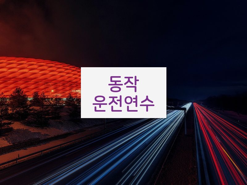 동작운전연수 후기
