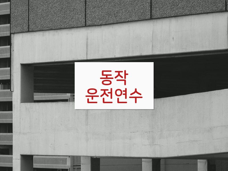 동작운전연수 후기