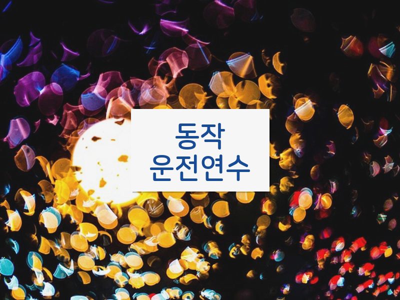 동작운전연수 후기