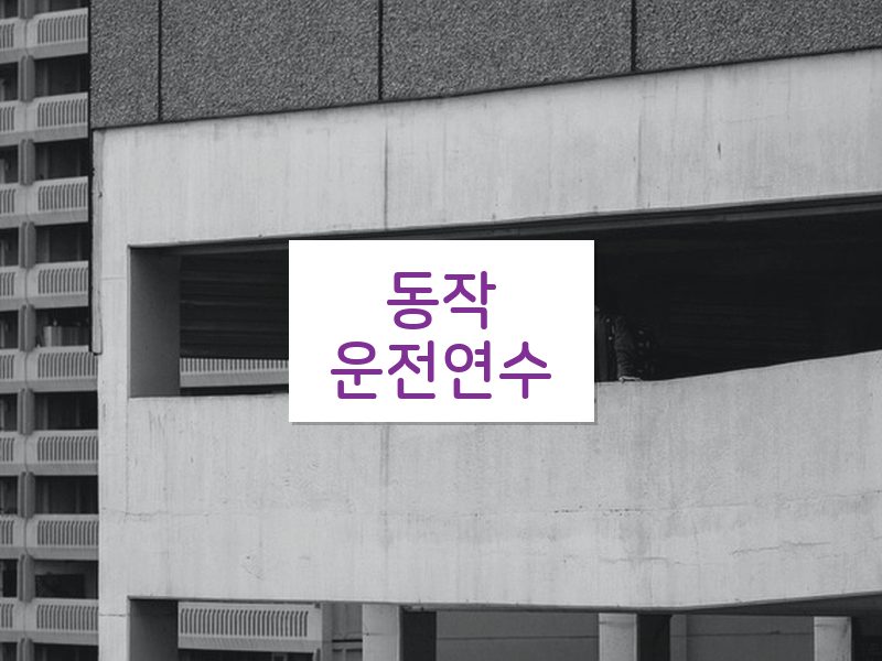 동작운전연수 후기