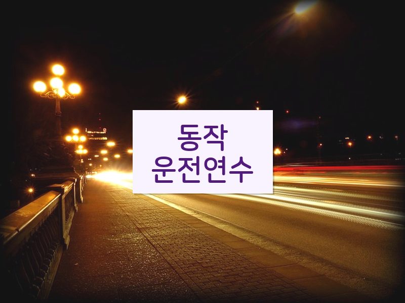 동작운전연수 후기