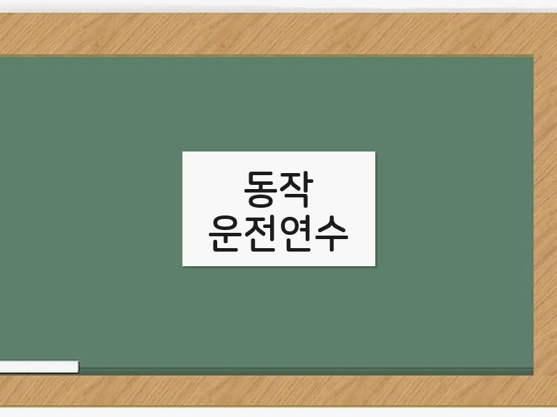 동작운전연수 후기