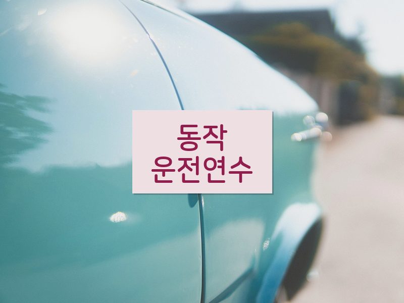 동작운전연수 후기