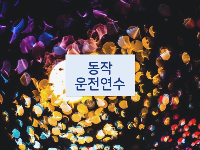 동작운전연수 후기