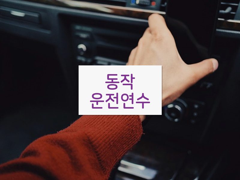 동작운전연수 후기