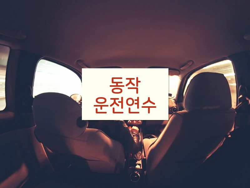 동작운전연수 후기