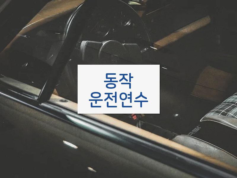 동작운전연수 후기
