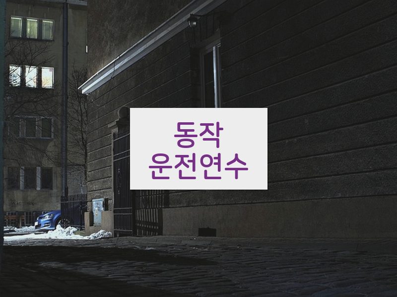 동작운전연수 후기
