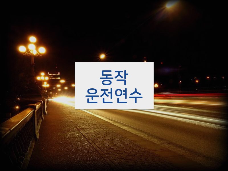 동작운전연수 후기