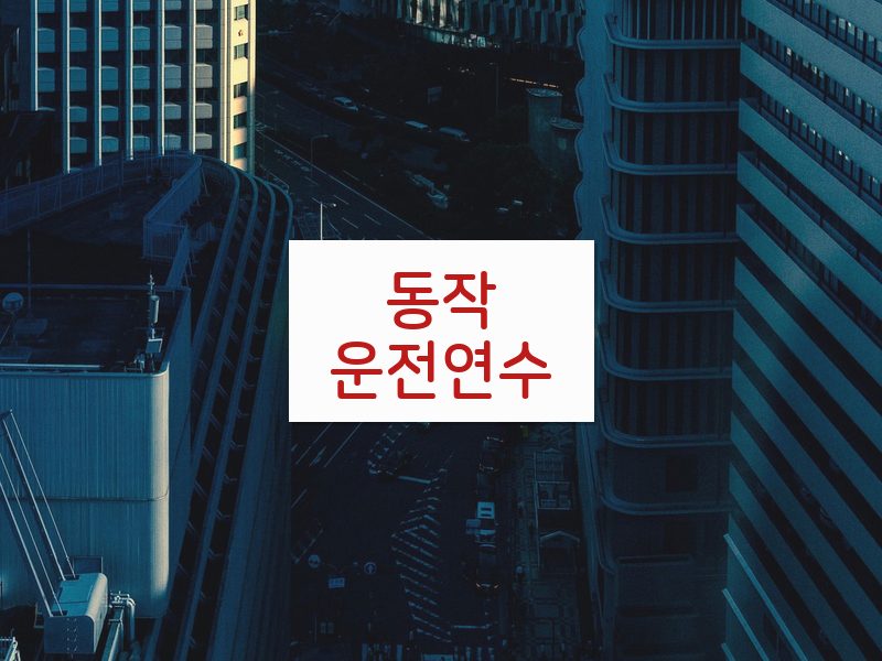 동작운전연수 후기