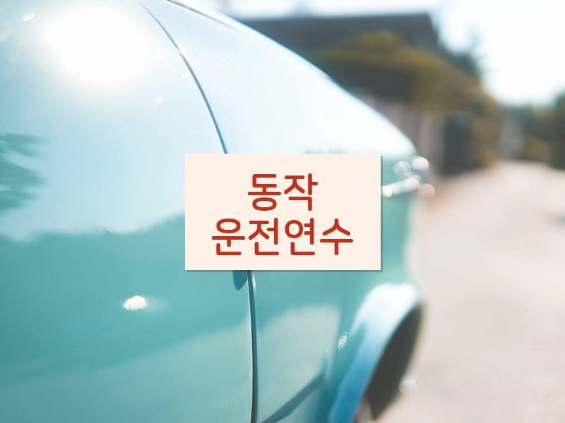 동작운전연수 후기