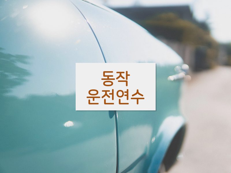 동작운전연수 후기