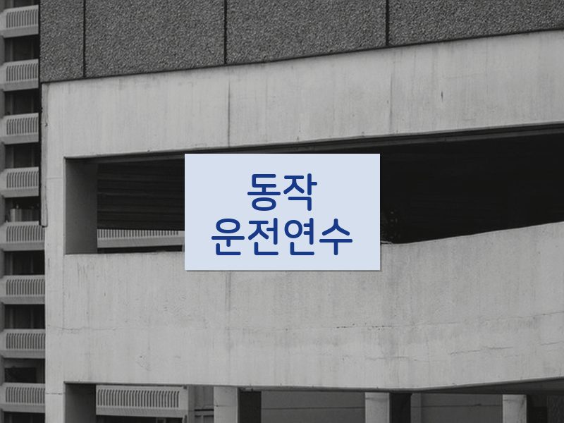 동작운전연수 후기