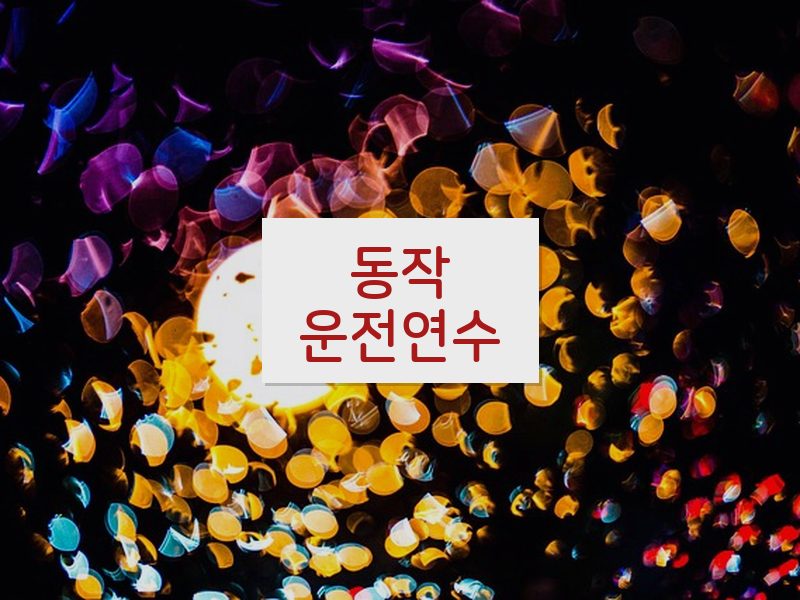 동작운전연수 후기