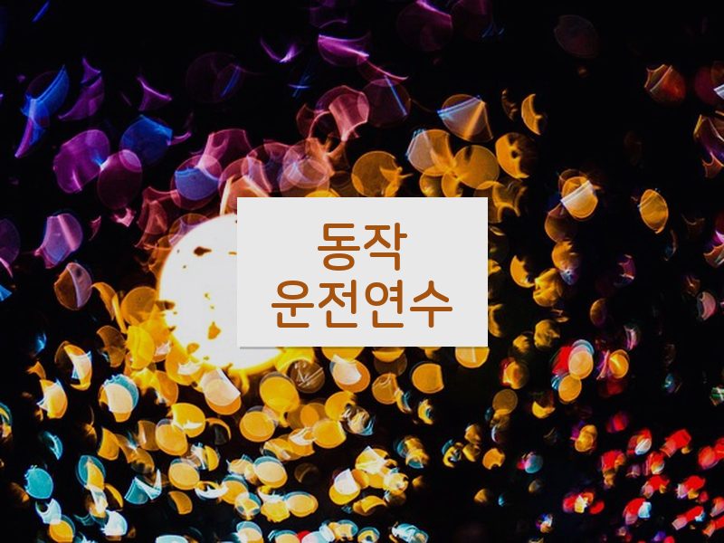 동작운전연수 후기