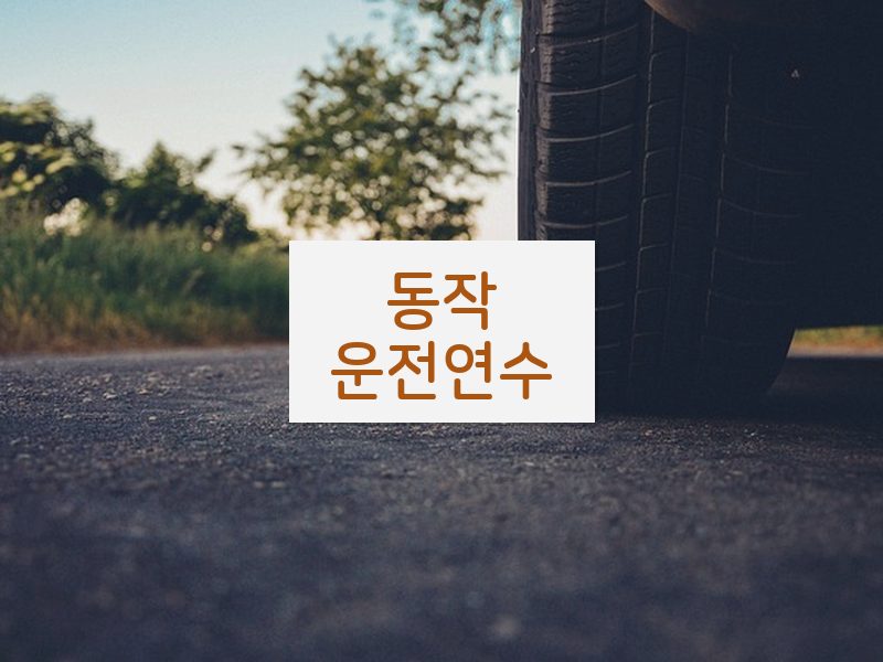동작운전연수 후기