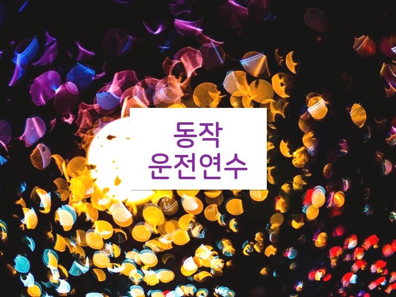 동작운전연수 후기