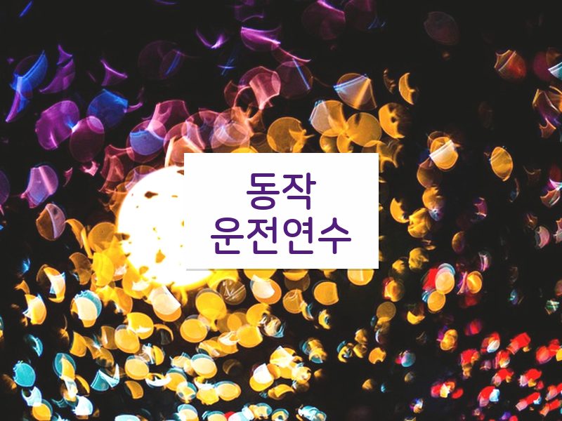 동작운전연수 후기