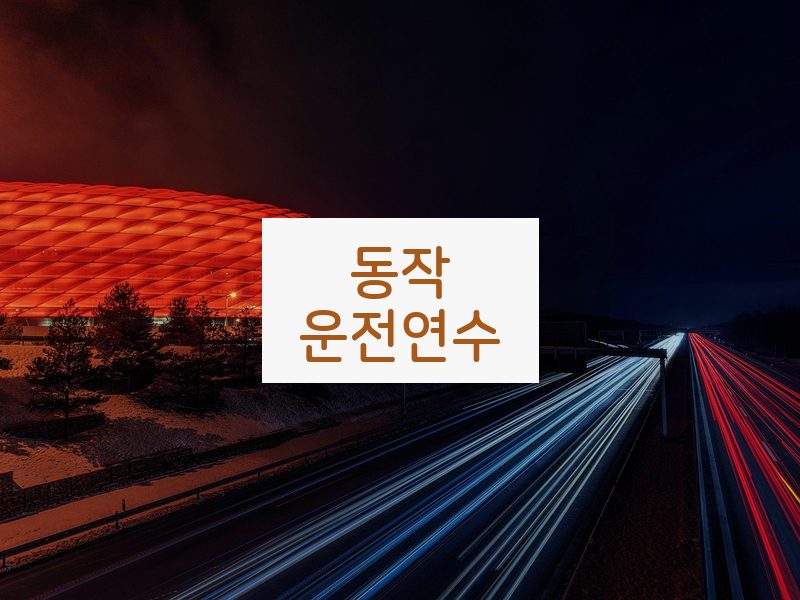 동작운전연수 후기