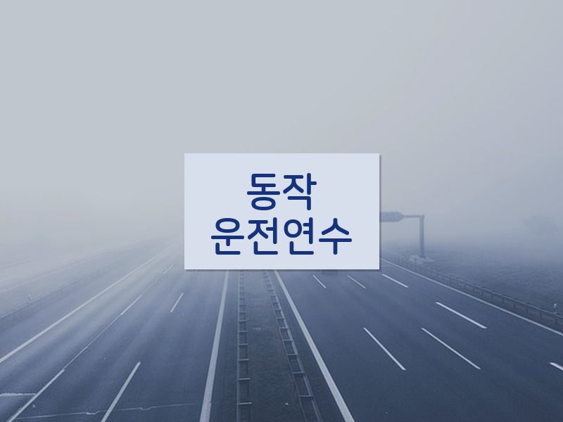 동작운전연수 후기