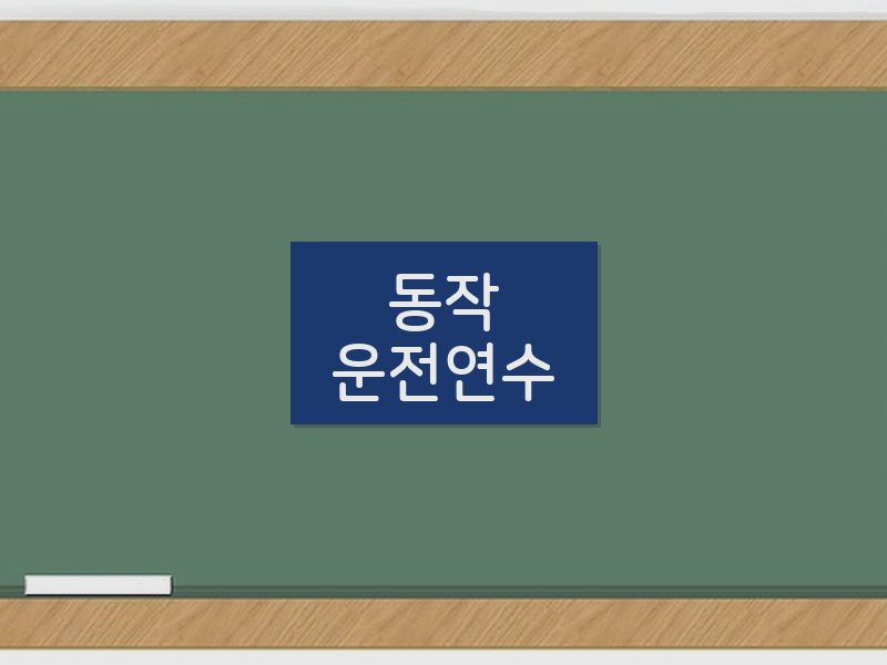 동작운전연수 후기