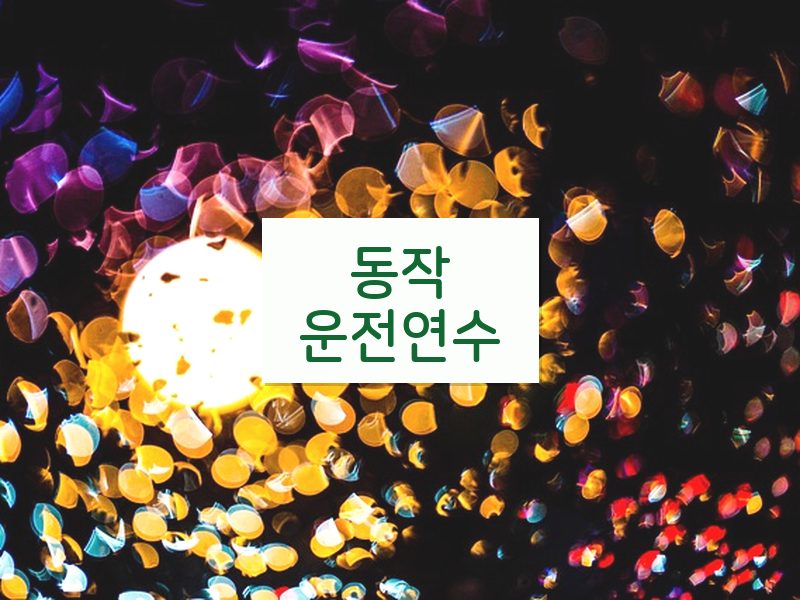 동작운전연수 후기