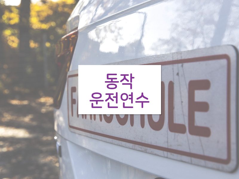 동작운전연수 후기