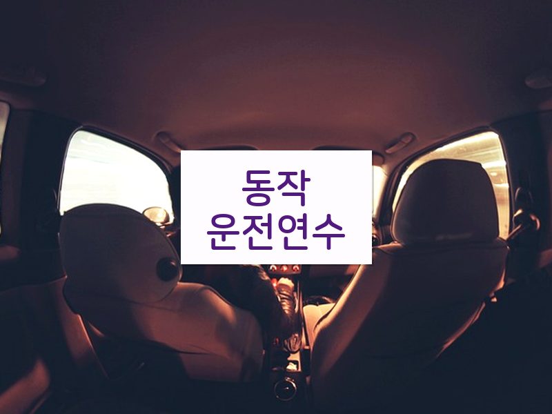 동작운전연수 후기