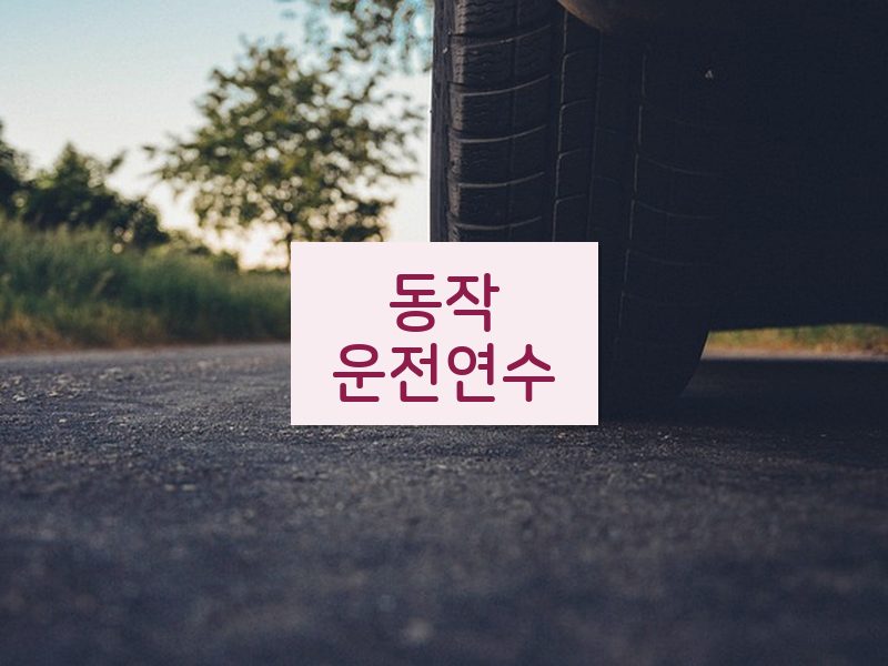 동작운전연수 후기