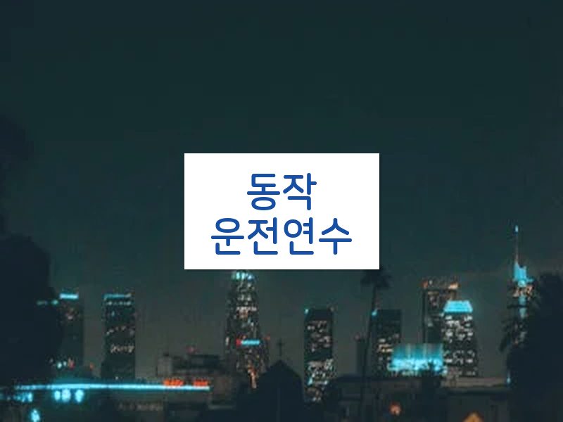 동작운전연수 후기