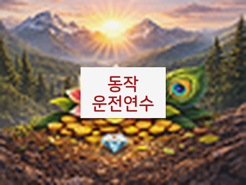 동작운전연수 후기