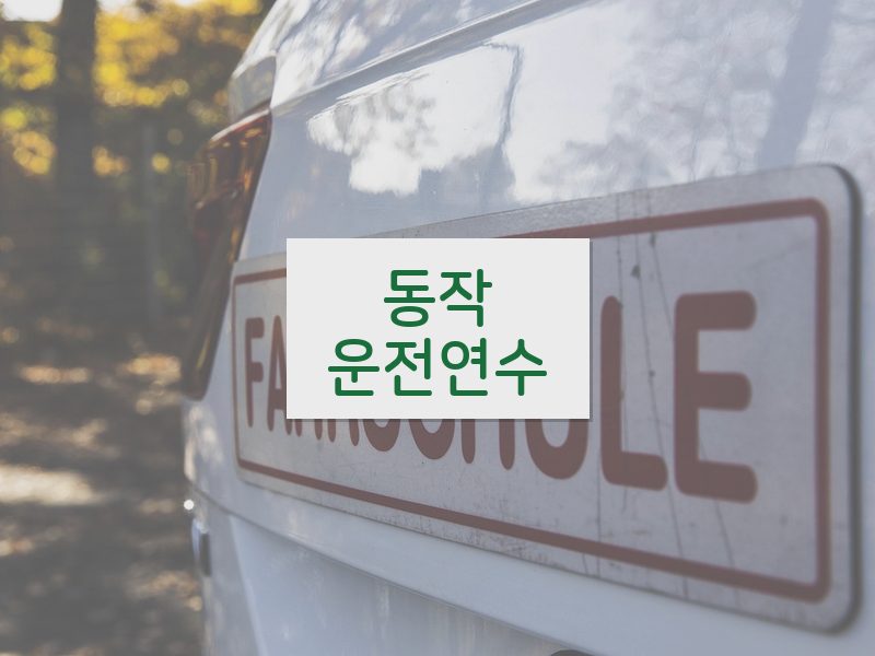 동작운전연수 후기