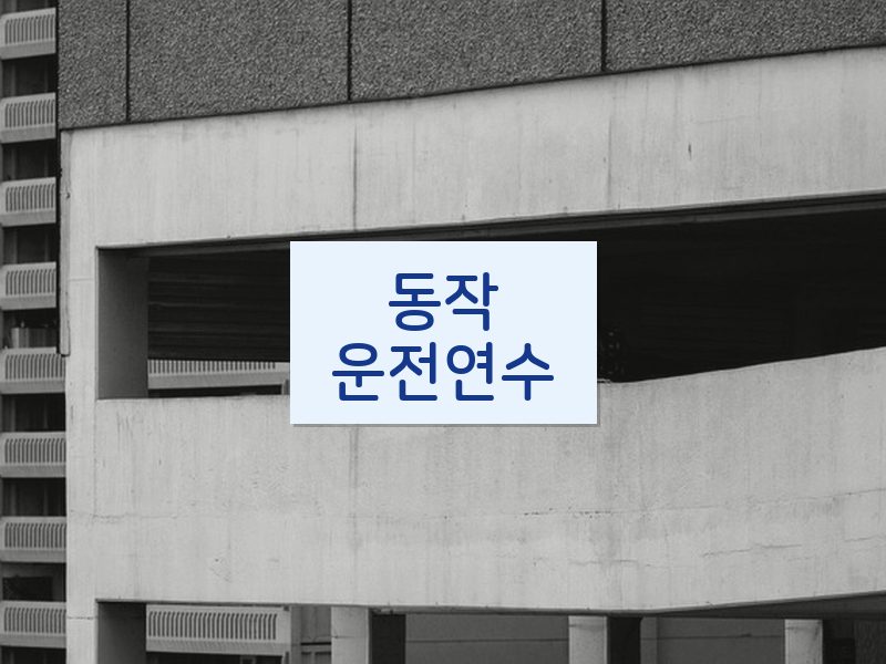 동작운전연수 후기