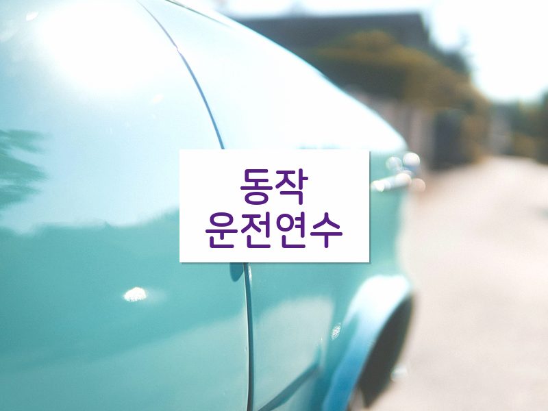 동작운전연수 후기