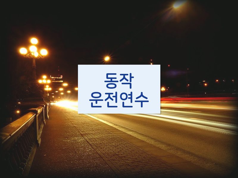 동작운전연수 후기