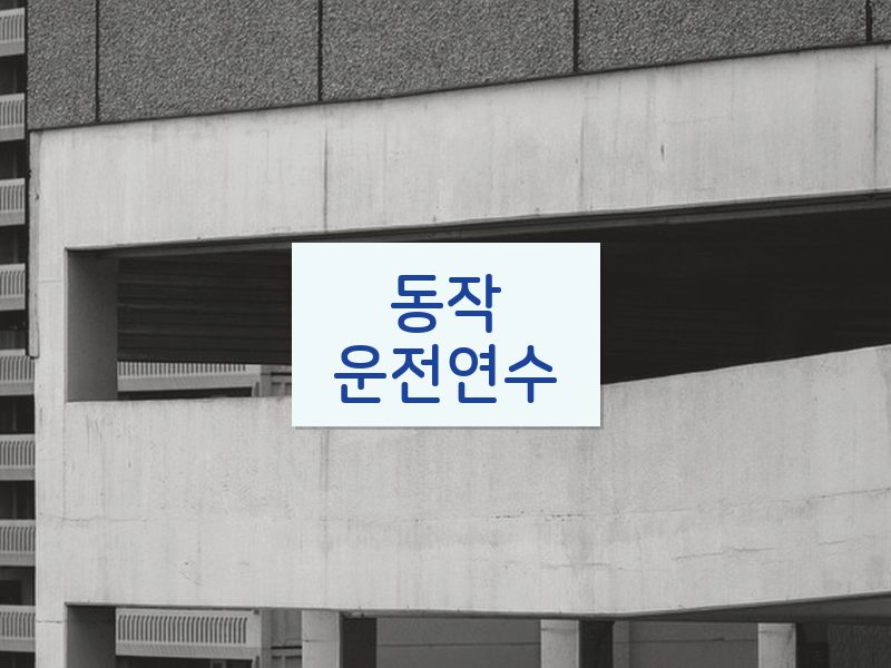 동작운전연수 후기