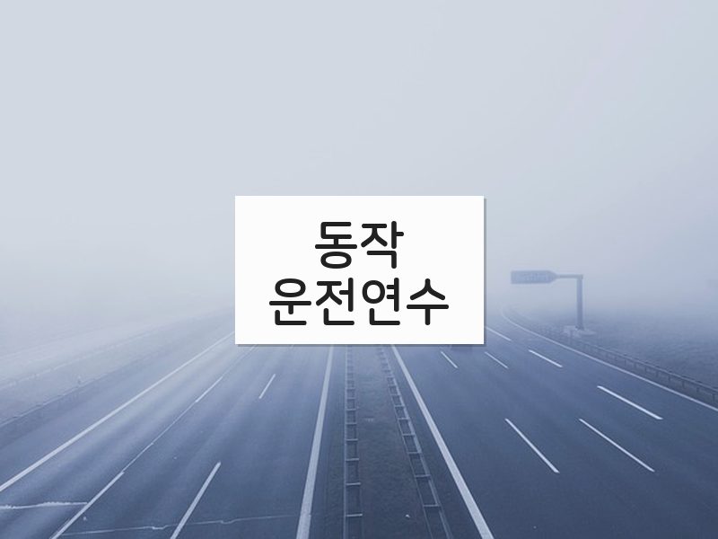 동작운전연수 후기