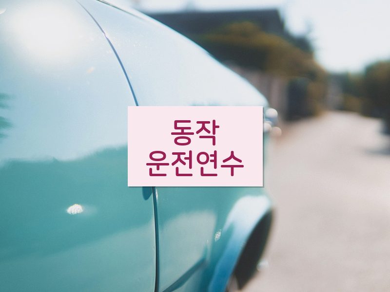 동작운전연수 후기