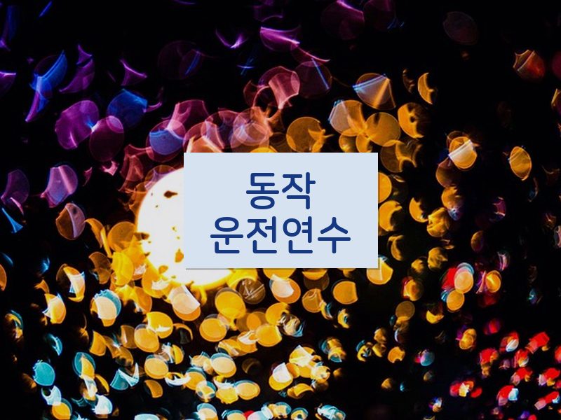 동작운전연수 후기