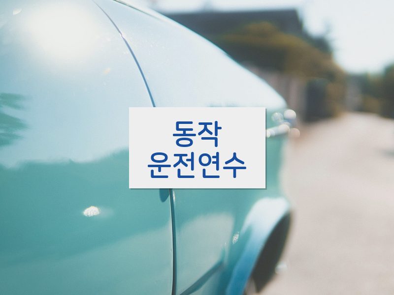 동작운전연수 후기