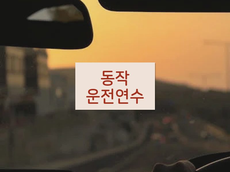 동작운전연수 후기