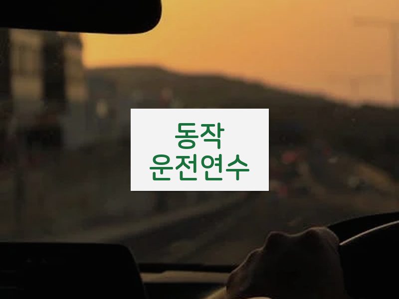 동작운전연수 후기