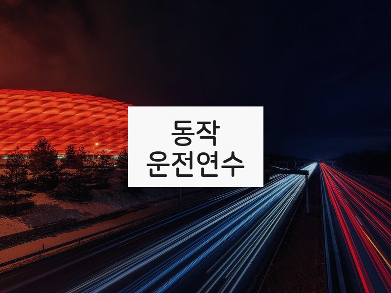 동작운전연수 후기