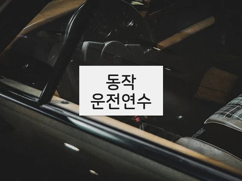 동작운전연수 후기