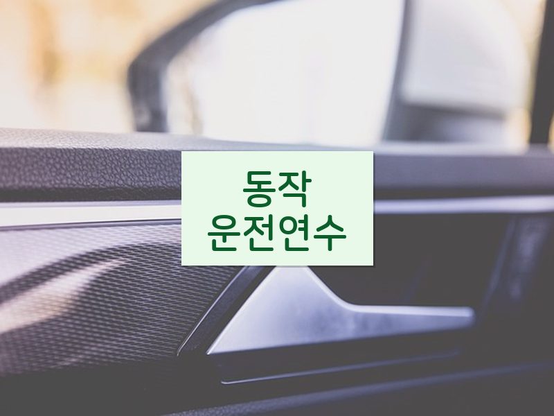 동작운전연수 후기